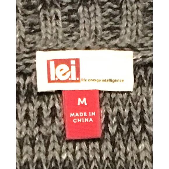 Lei Junior Knit Sweater Dress Size Medium Stretch Casual Heather Grey NWT - Picture 2 of 4